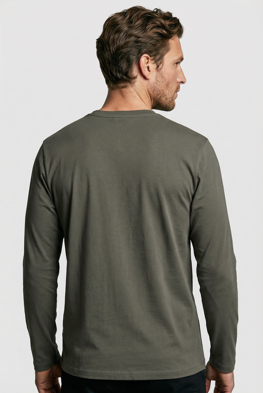 Bevis Long Sleeve Cotton T-shirt - Olive