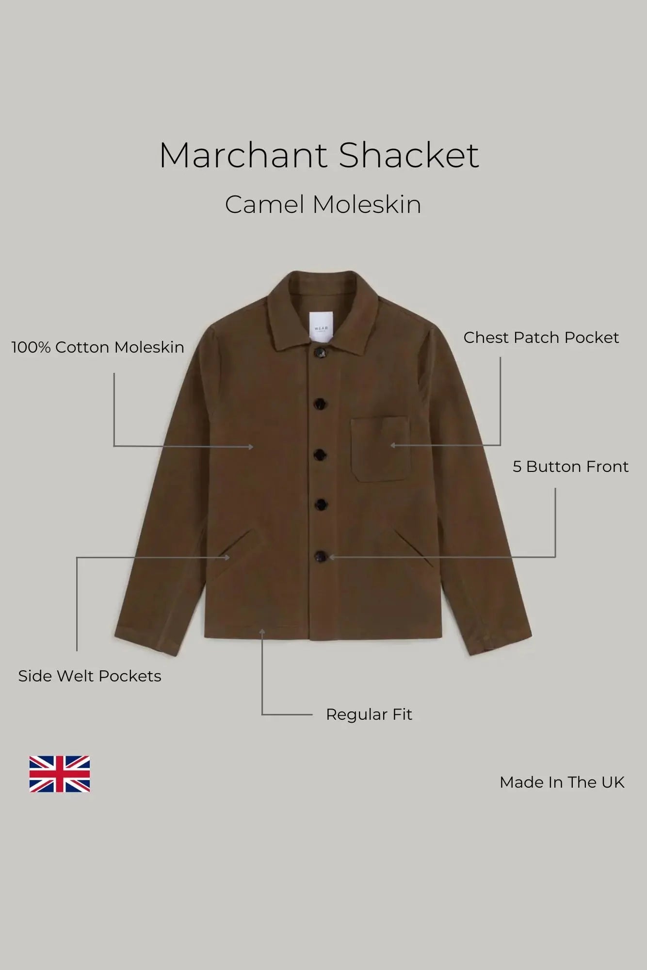 Marchant Jacket - Camel Moleskin