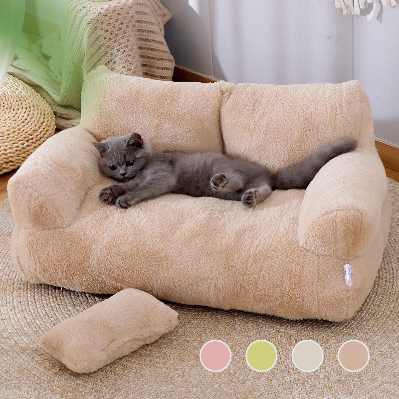 Cat laying on 2 seater beige sofa- BelleHarris collection- Pet essentials
