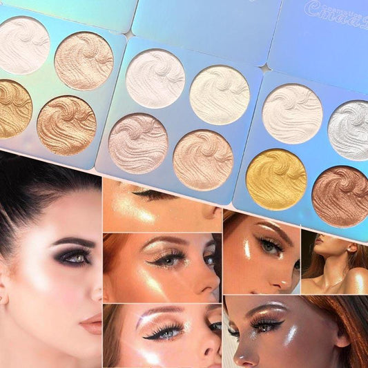 CmaaDu Highlighter Powder Palette Face Makeup - BelleHarris