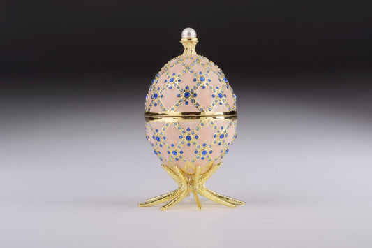 Pink Faberge Egg with Clock Inside - BelleHarris