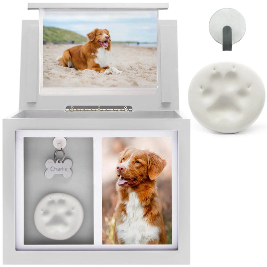 Chasing Tails Pet Urns for Dogs Dog Urn Dog Urns for Ashes Pet Urn Cat Urns for Ashes Pet Urns for Dogs Ashes Urn for Pet Ashes Dog - Includes Pet Paw Print Kit Picture Frame and Photo Book