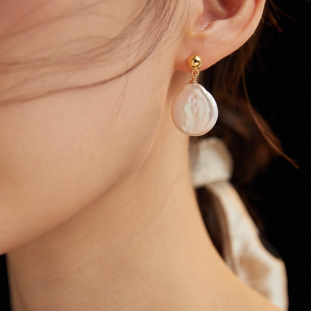 Baroque Pearl Chunky Irregular Drop Earrings - BelleHarris