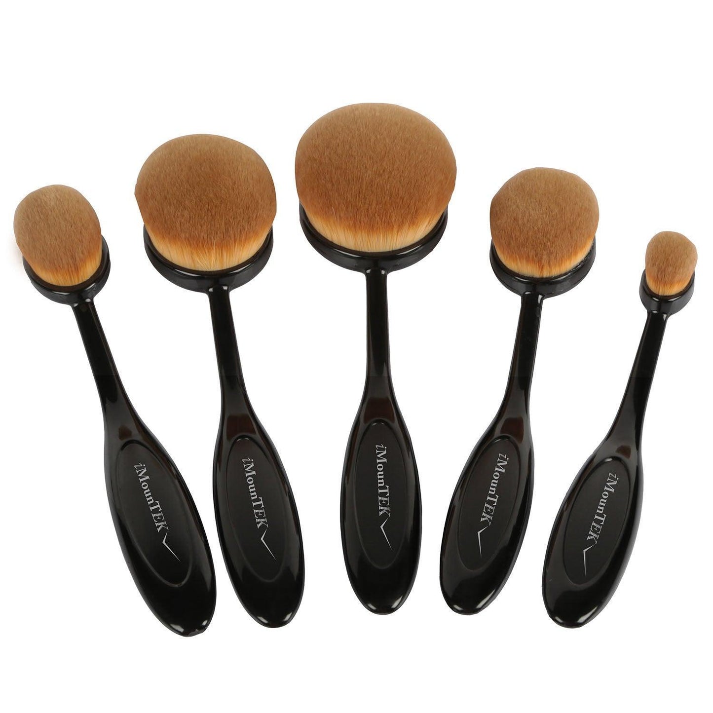 10-PCS Oval-Shaped Makeup Brush Set - BelleHarris