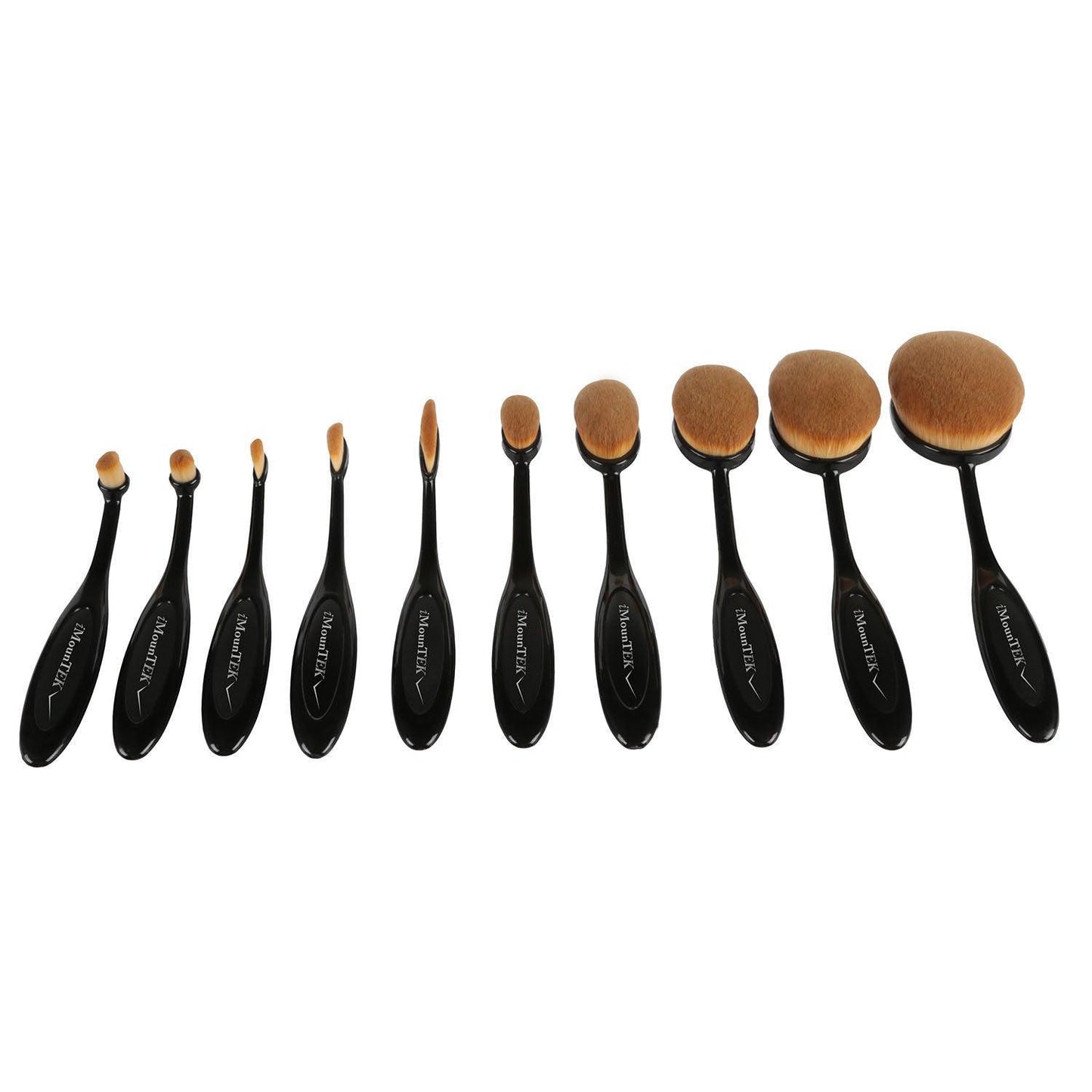 10-PCS Oval-Shaped Makeup Brush Set - BelleHarris