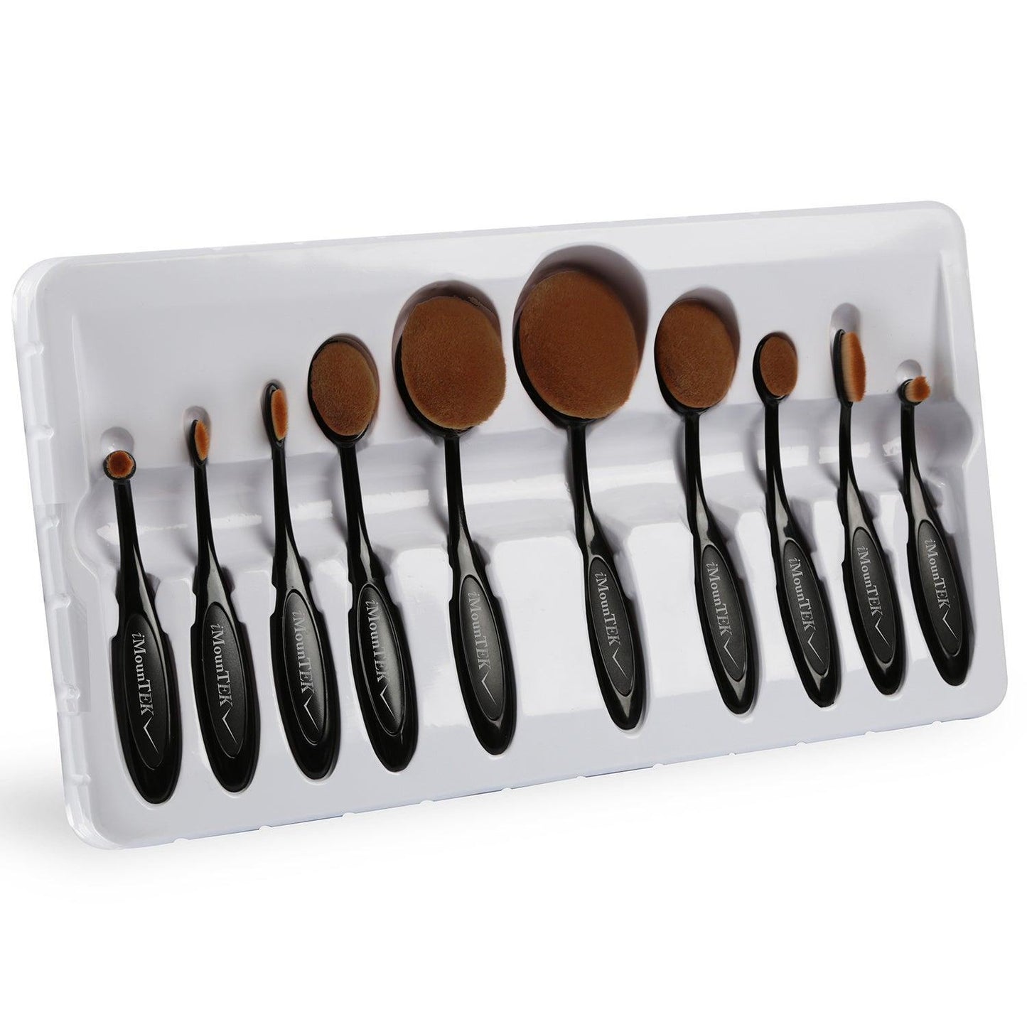 10-PCS Oval-Shaped Makeup Brush Set - BelleHarris