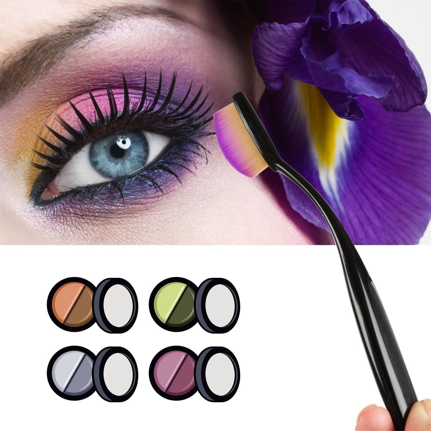 10-PCS Oval-Shaped Makeup Brush Set - BelleHarris