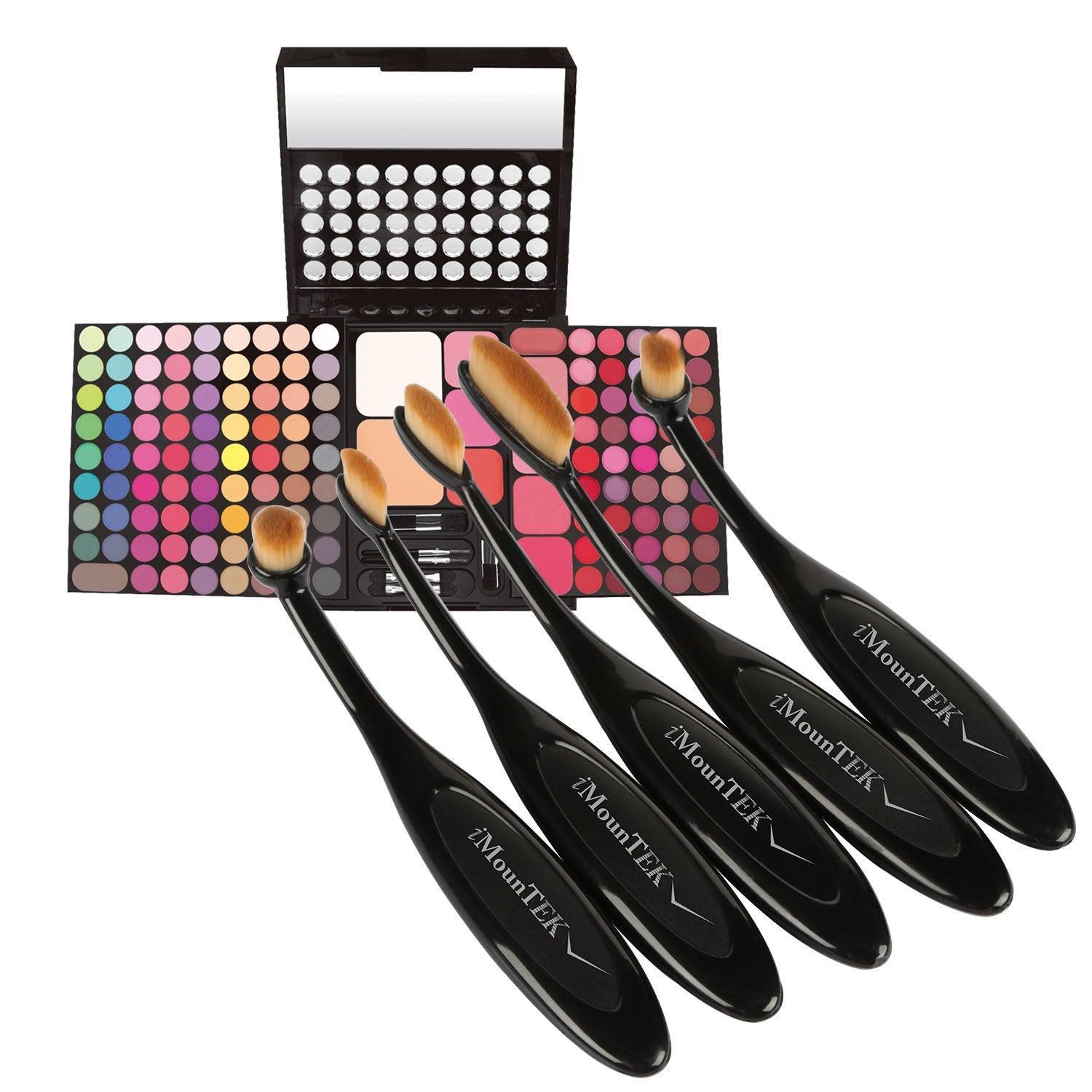 10-PCS Oval-Shaped Makeup Brush Set - BelleHarris