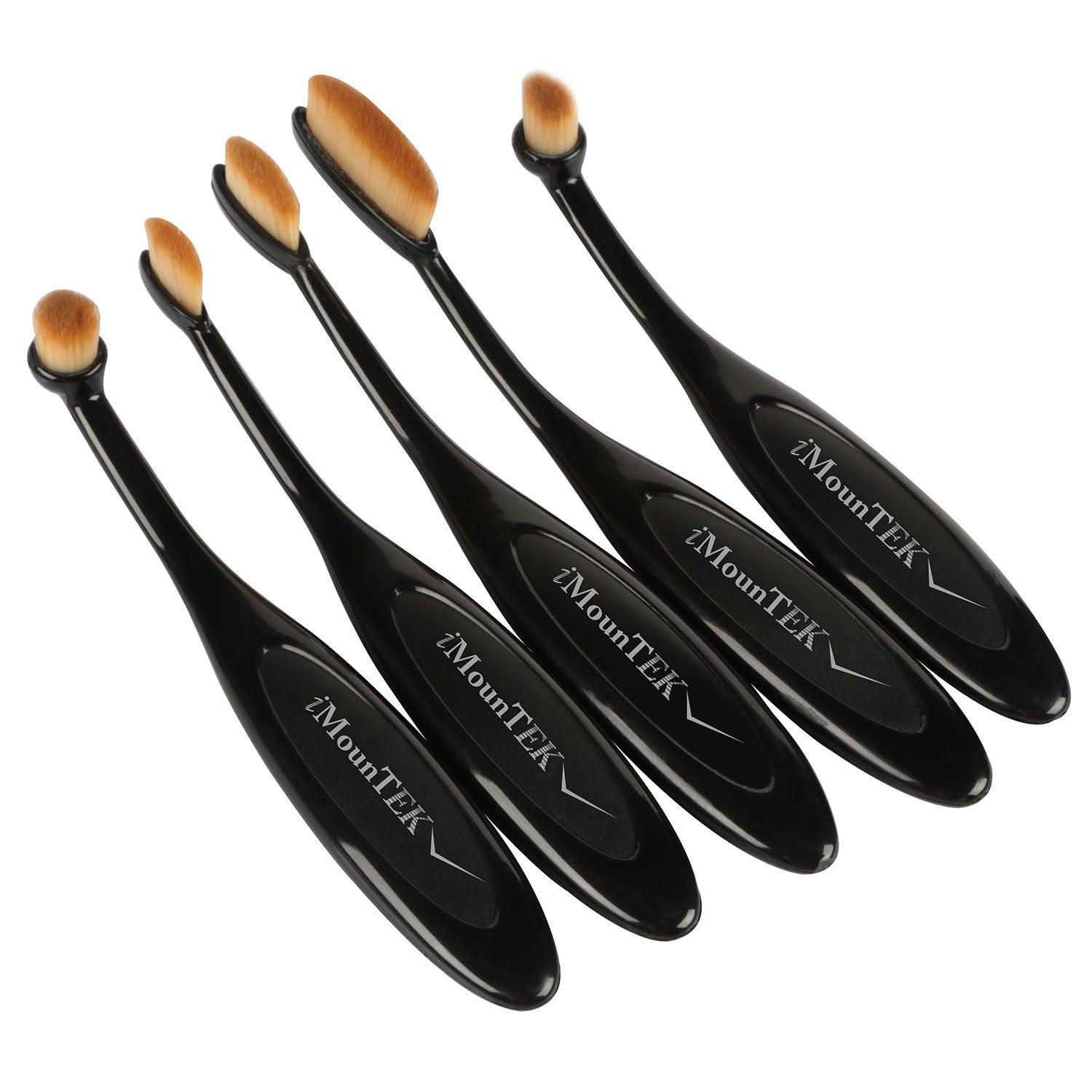 10-PCS Oval-Shaped Makeup Brush Set - BelleHarris
