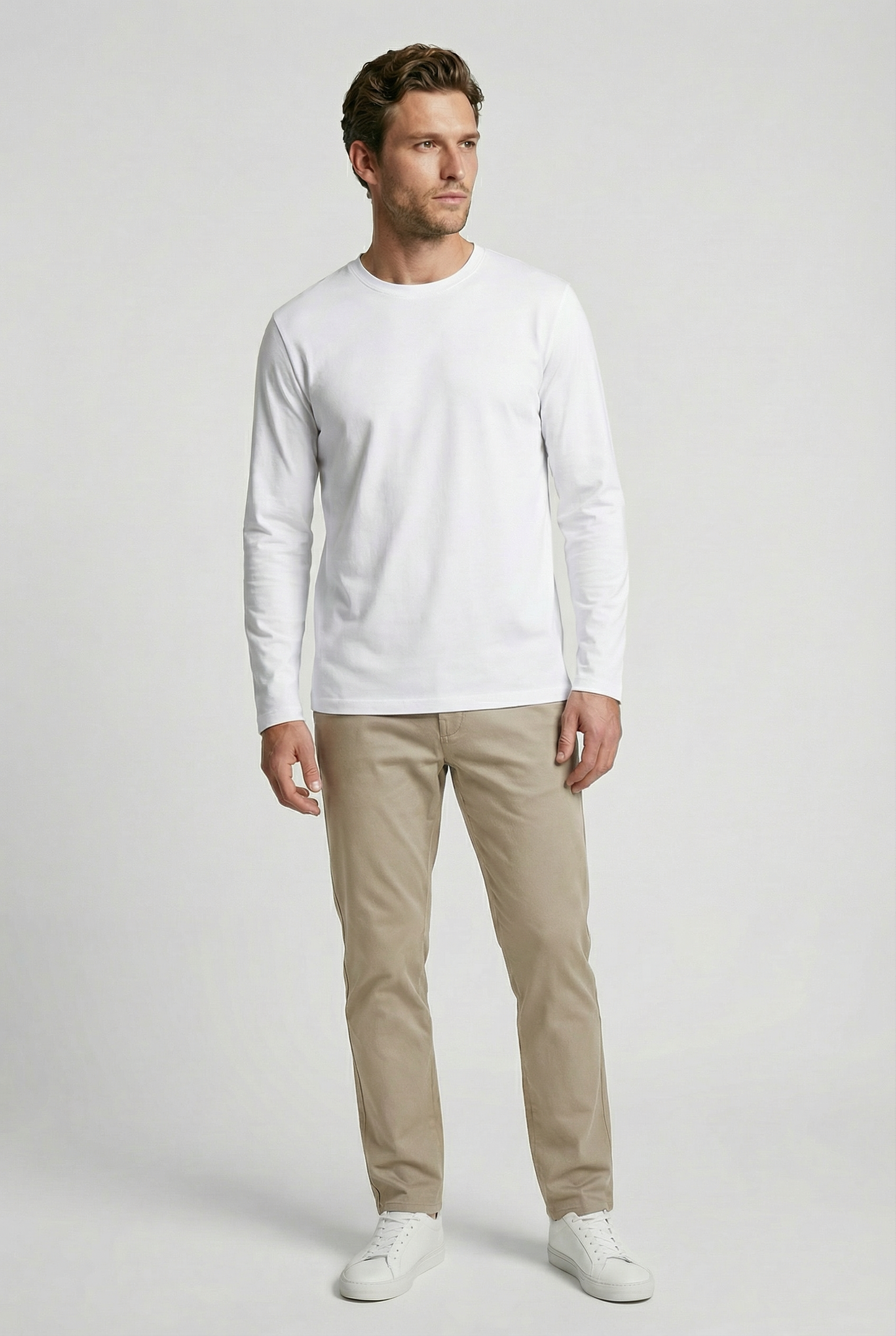 Bevis Long Sleeve Cotton t-shirt - White