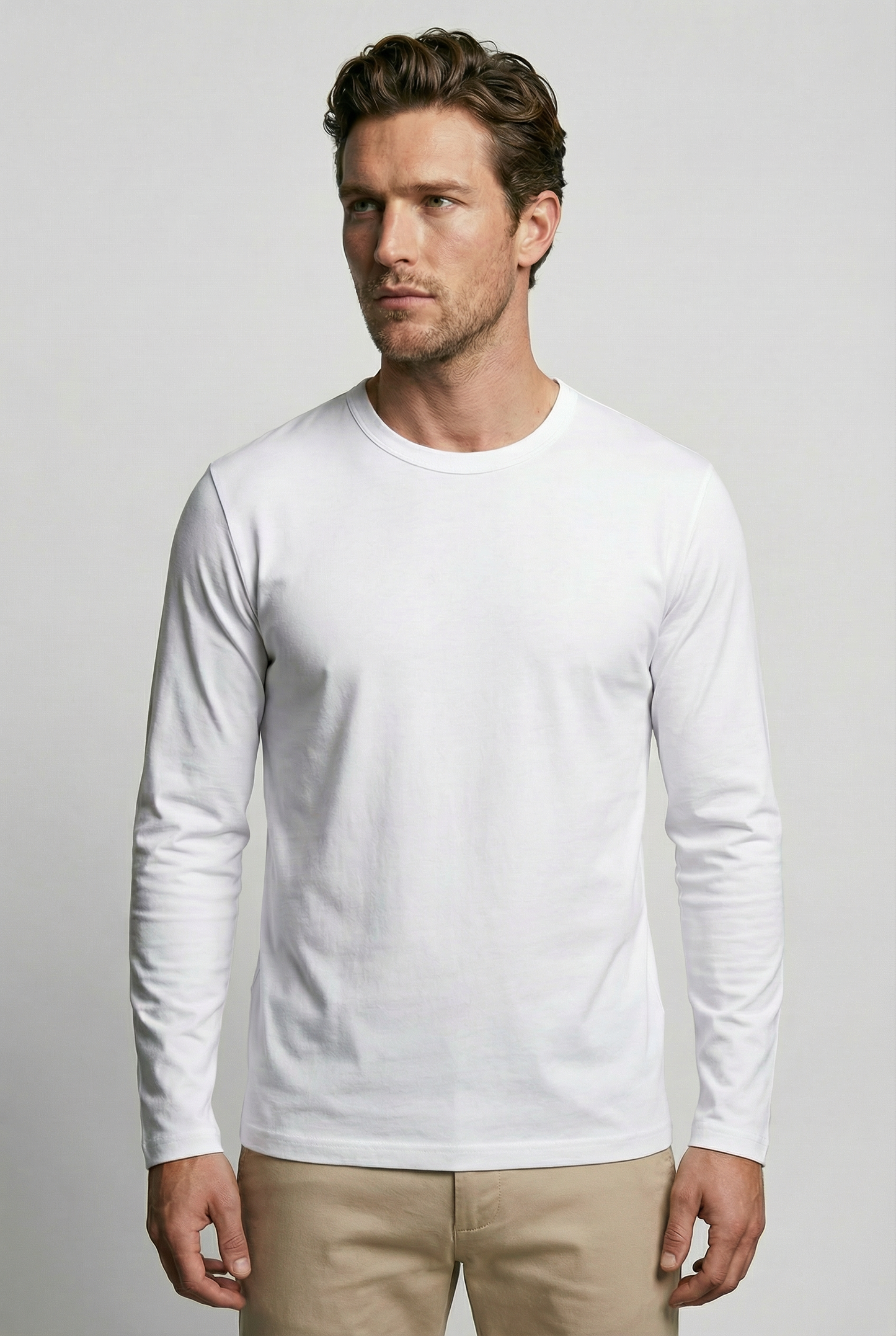 Bevis Long Sleeve Cotton t-shirt - White