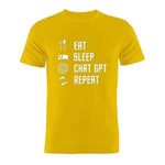 100% Cotton T Shirt Eat Sleep ChatGPT Repeat - BelleHarris