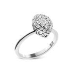 10K White Gold 3/8 Cttw Round-Cut Lab Grown Diamond Cluster Pear Promise Ring (G-H Color, VS2-SI1 Clarity). White gold diamond band - BelleHarris