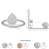 10K White Gold 3/8 Cttw Round-Cut Lab Grown Diamond Cluster Pear Promise Ring (G-H Color, VS2-SI1 Clarity). White gold diamond band - BelleHarris