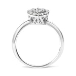 10K White Gold 3/8 Cttw Round-Cut Lab Grown Diamond Cluster Pear Promise Ring (G-H Color, VS2-SI1 Clarity). White gold diamond band - BelleHarris