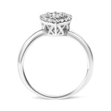 10K White Gold 3/8 Cttw Round-Cut Lab Grown Diamond Cluster Pear Promise Ring (G-H Color, VS2-SI1 Clarity). White gold diamond band - BelleHarris