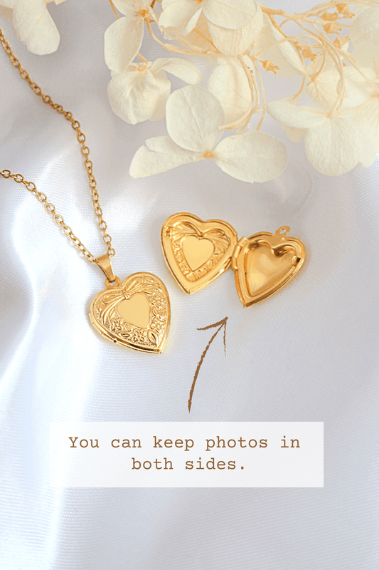 18 Karats Heart Locket Necklace - BelleHarris