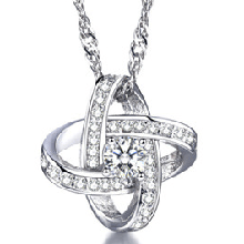 925 Sterling Silver Necklace For Women Forever Heart AAA Zircon Mosaic Necklaces & Pendants Gift - BelleHarris