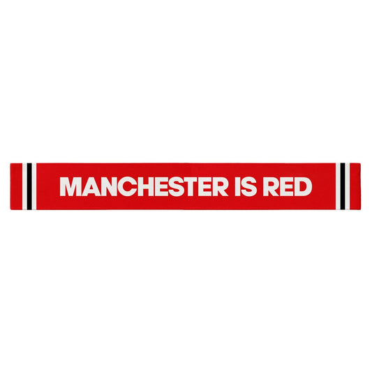 Manchester Red - Knitted Eyelet Football Scarf
