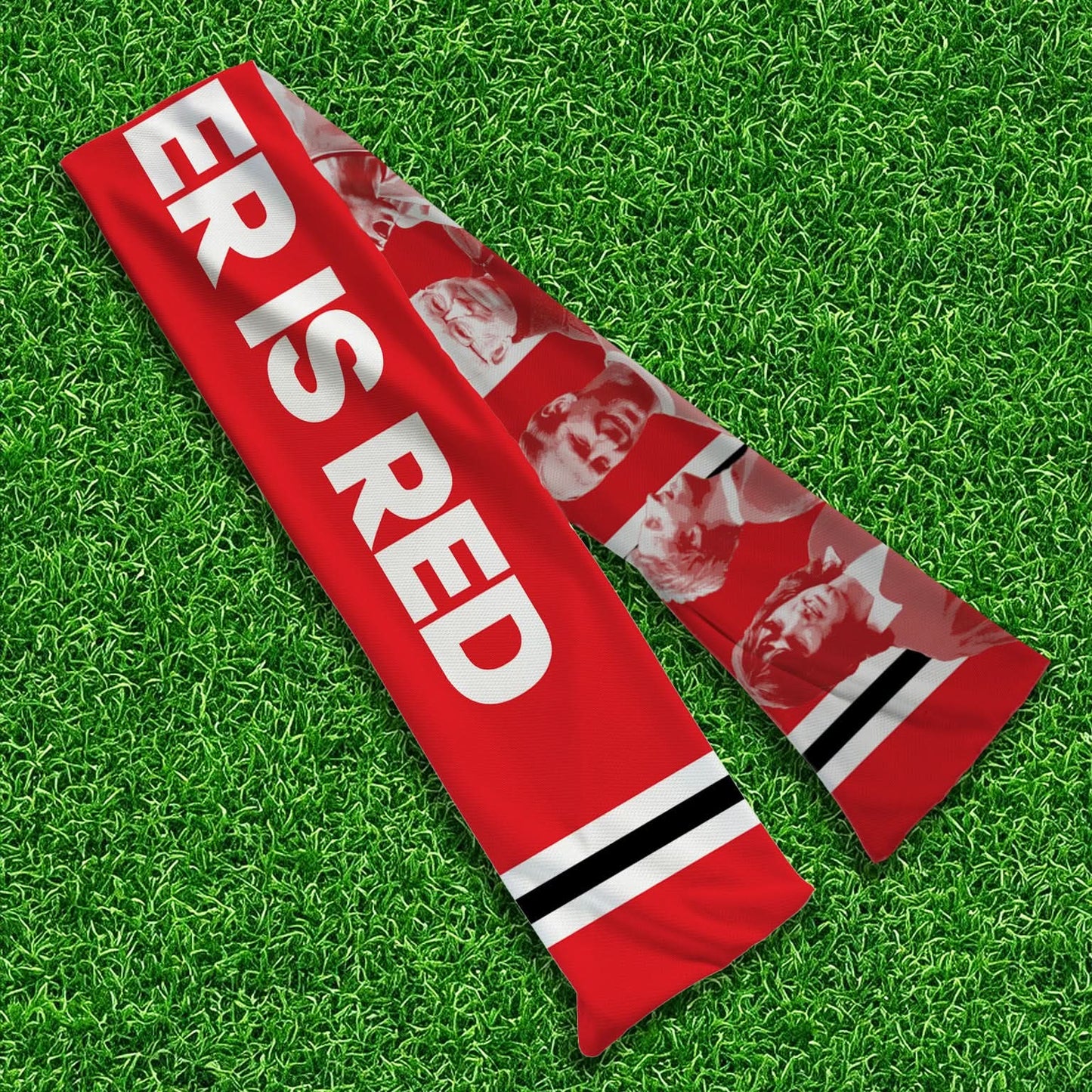 Manchester Red - Knitted Eyelet Football Scarf