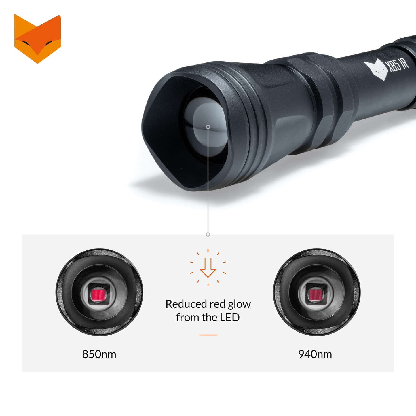 Refurbished Nightfox XB5 940nm Low Glow Infrared Flashlight