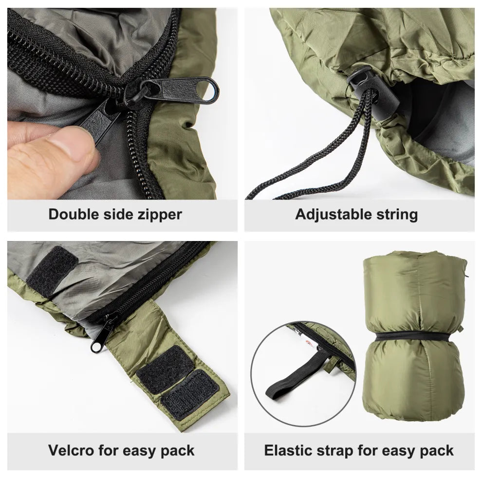 Night Cat Lightweight Backpacking Sleeping Bag for Adults - 3 Seasons