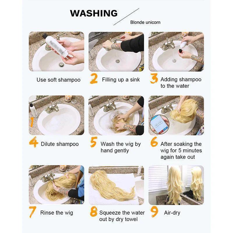 Hair Front Wig Women's Brazilian Human Hair Long Curly Lace Wavy Hair Wig - US 2023