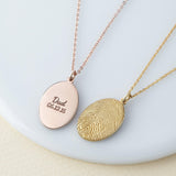 Actual Fingerprint Necklace Memorial Thumbprint Jewelry- Belleharris - BelleHarris