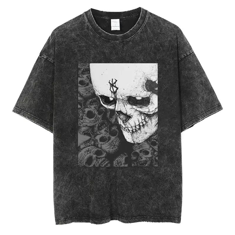 Anime Berserk Skull Print T Shirt - BelleHarris