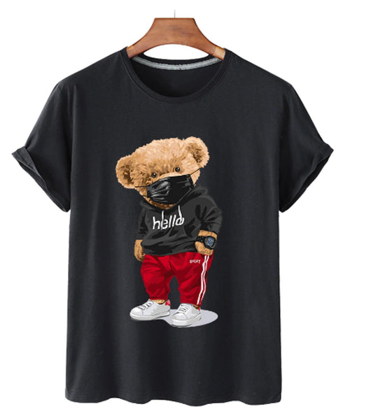 Bear Print Men's Cotton T Shirt - BelleHarris