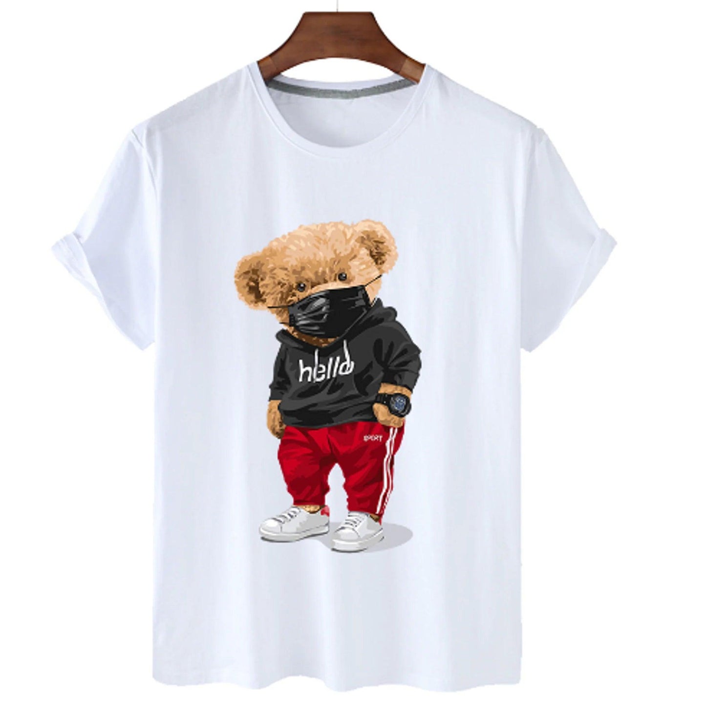 Bear Print Men's Cotton T Shirt - BelleHarris