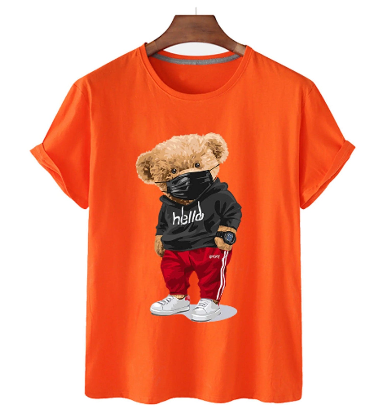 Bear Print Men's Cotton T Shirt - BelleHarris