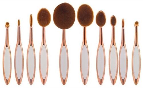 Beauty Experts Set of 10 Oval Beauty Brushes - BelleHarris