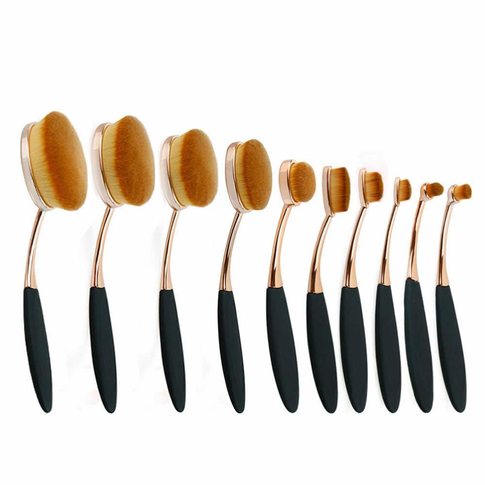 Beauty Experts Set of 10 Oval Beauty Brushes - BelleHarris