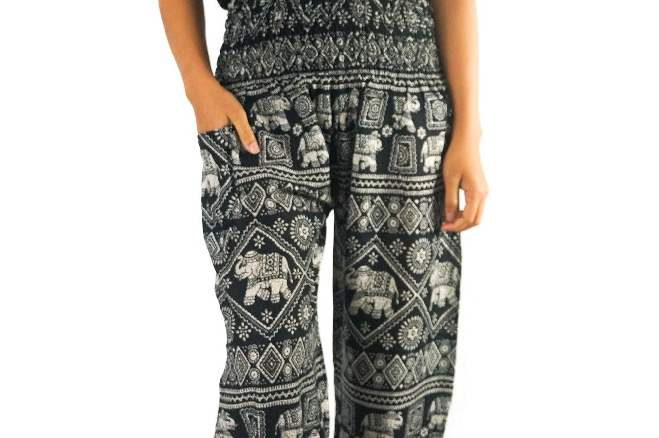 Black ELEPHANT Pants Women Boho Pants Hippie Pants Yoga - BelleHarris