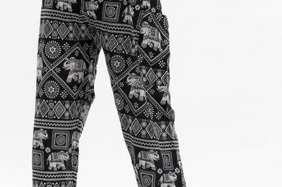 Black ELEPHANT Pants Women Boho Pants Hippie Pants Yoga - BelleHarris