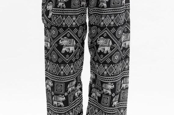 Black ELEPHANT Pants Women Boho Pants Hippie Pants Yoga - BelleHarris