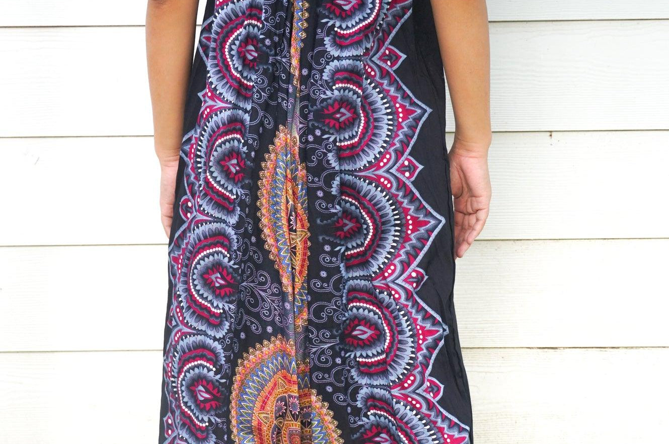 Black Mandala Boho Hippie Jumpsuit Rompers - BelleHarris