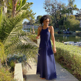 CALLIE MAXI DRESS - NAVY - BelleHarris