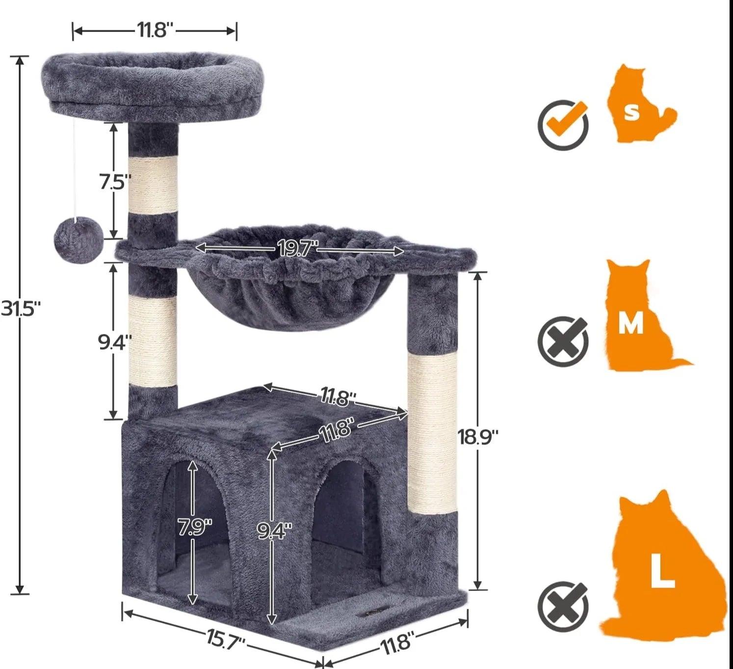 Cat Indoor Hammock Tower - BelleHarris