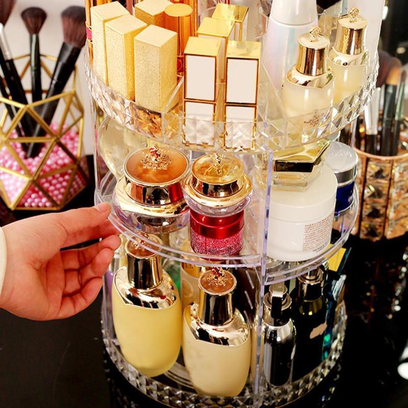 Cosmetic Storage Box 360 Degree Rotating Makeup - BelleHarris