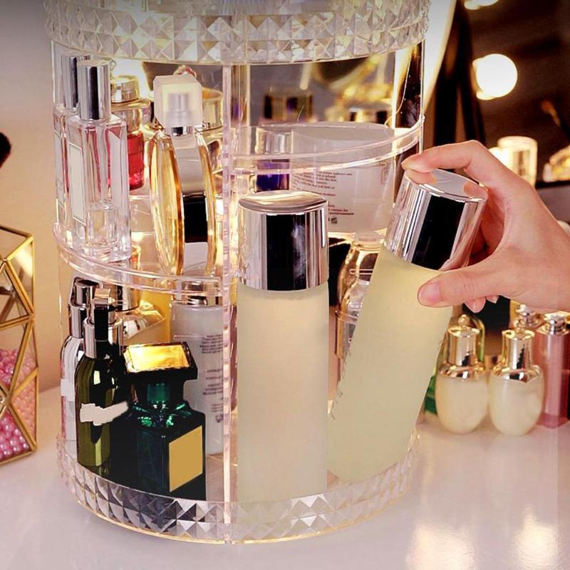 Cosmetic Storage Box 360 Degree Rotating Makeup - BelleHarris