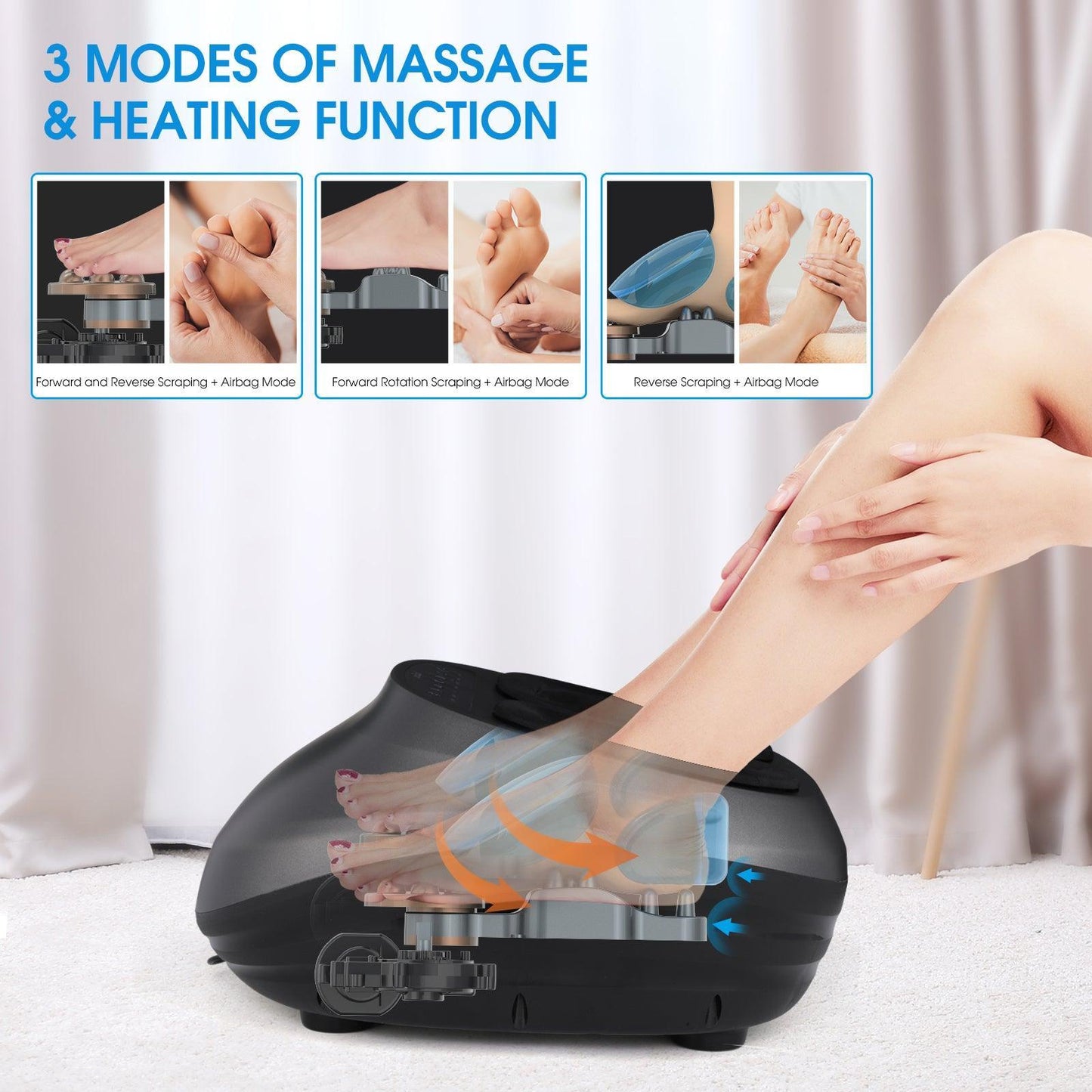 Foot Massager Machine With Heat And Massage Gifts For Men And Women Shiatsu Deep Kneading Electric Feet Massager For Home And Office Use - BelleHarris