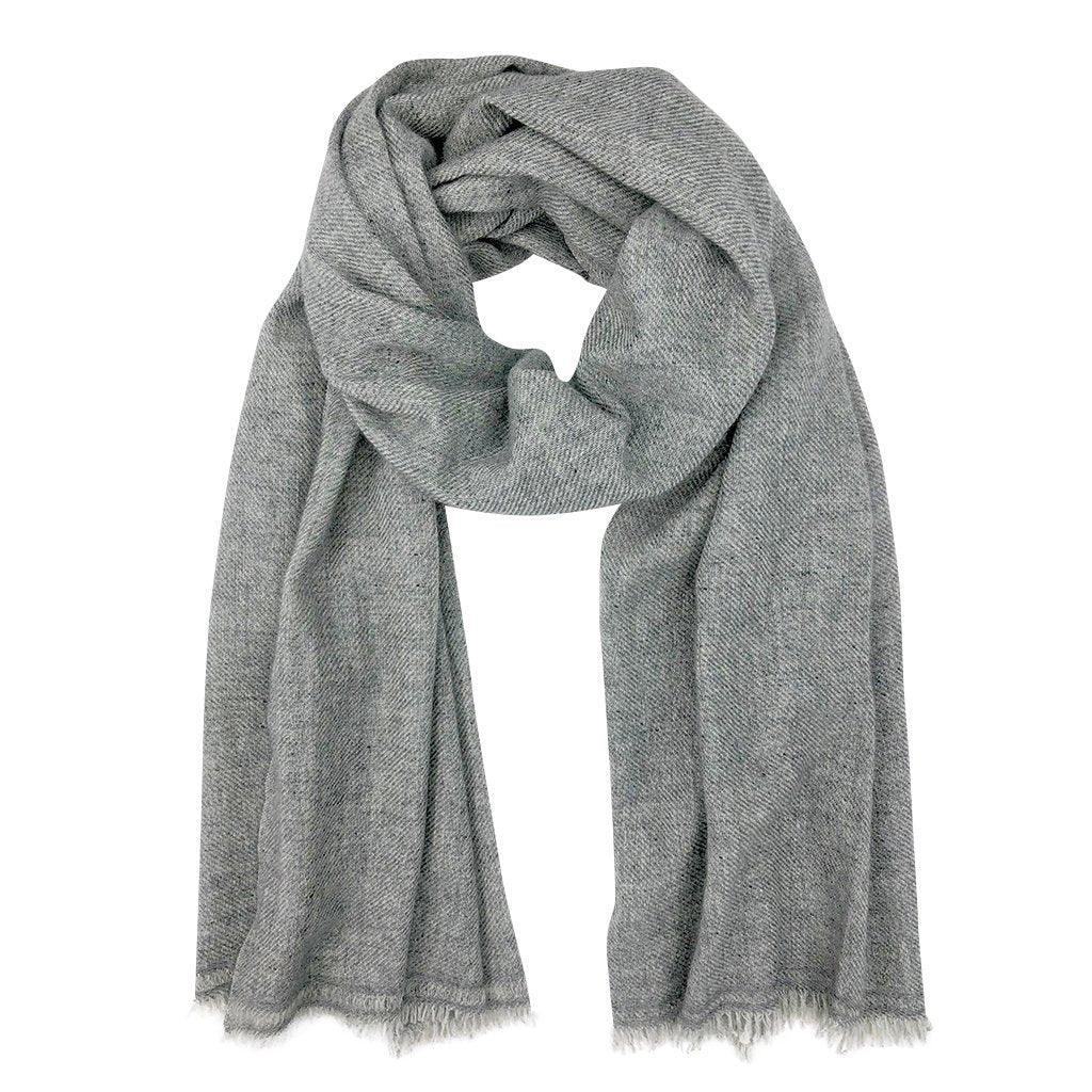 Gray Handloom Cashmere Scarf - BelleHarris