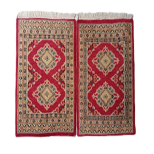 Handmade Slik Bokhara Barley Corn Woolen Rug - BelleHarris