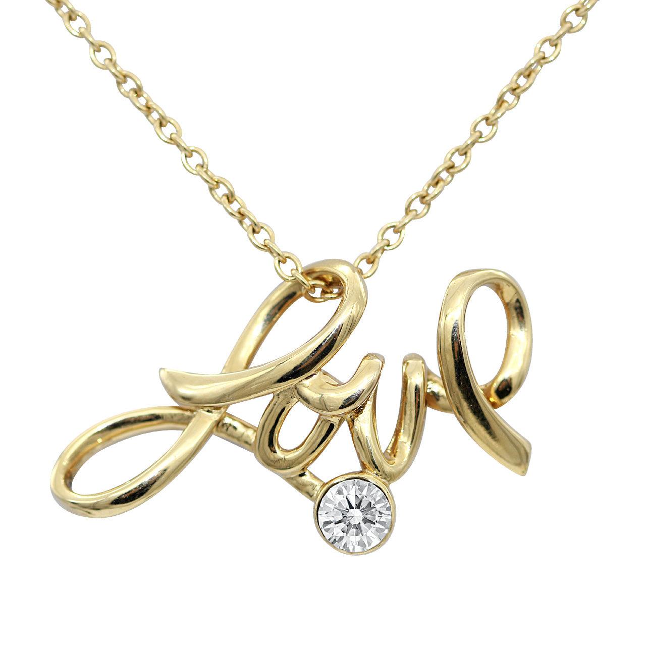 Love Necklace 24K Gold Plated with Swarovski Crystal Pendant - BelleHarris