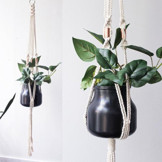 Macrame Plant Hanger, Hanging Planter, Cotton, - BelleHarris