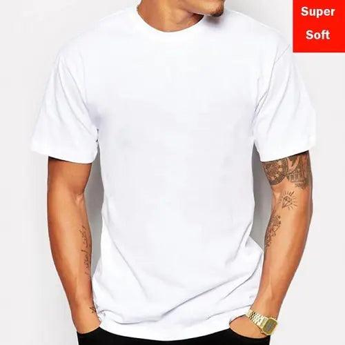 Man Summer Super soft white T shirts Men Short Sleeve - BelleHarris
