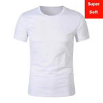 Man Summer Super soft white T shirts Men Short Sleeve - BelleHarris