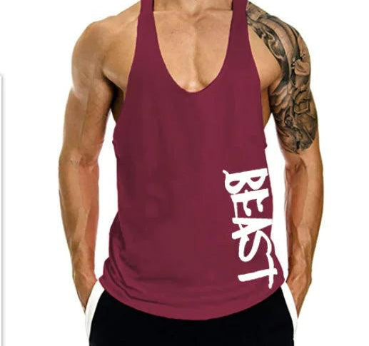 Men's gymwear- Beast Print Fitness Muscle Shirt - BelleHarris